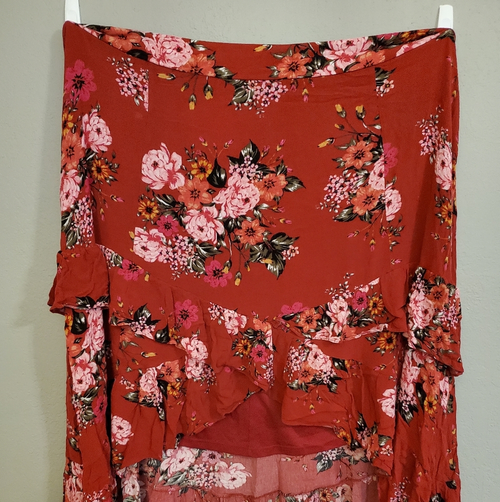 Torrid red hi-low skirt
